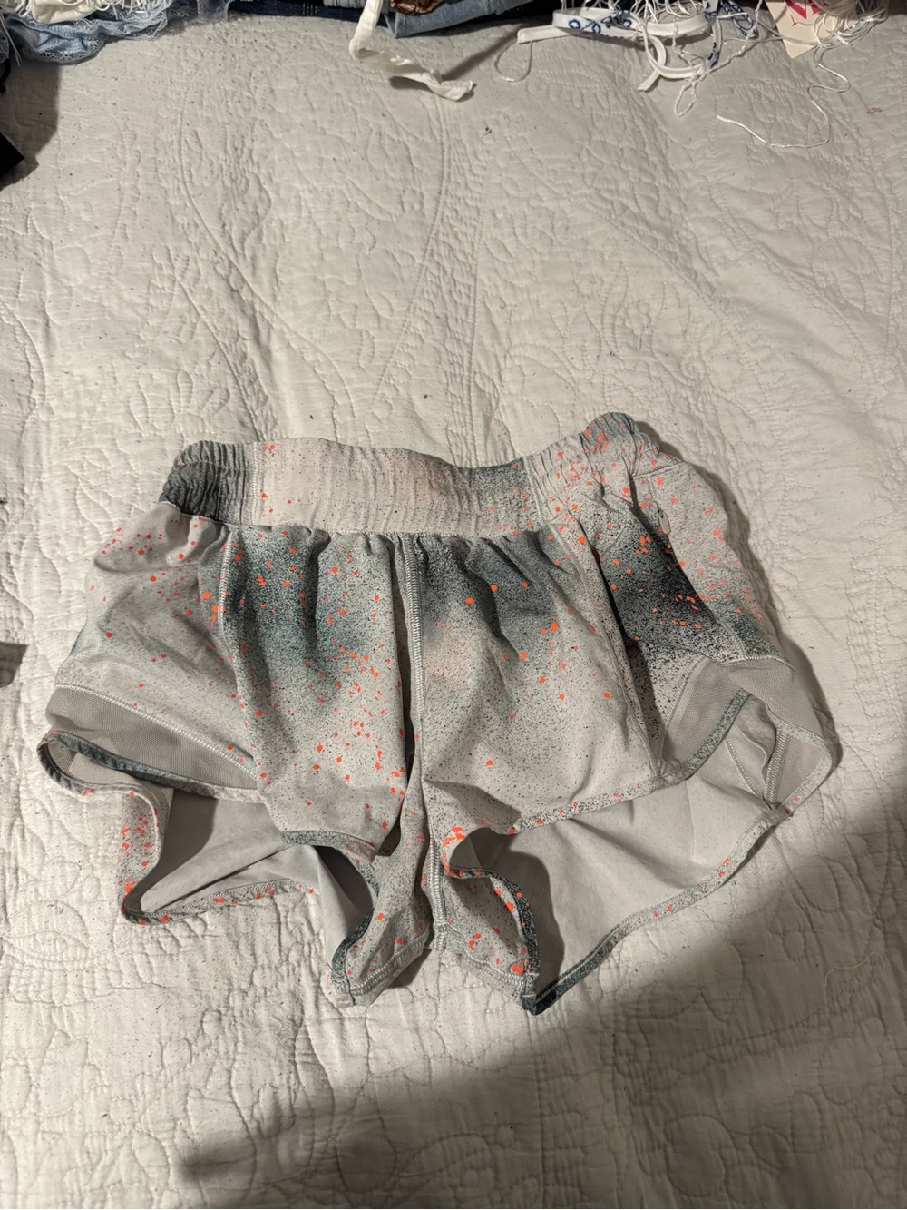 lululemon athletica Light Gray Spray-Splatter Athletic Shorts